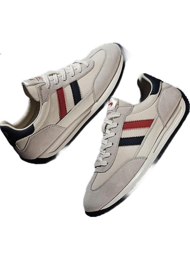 Noble bird Guevara Men'S Casual Shoes Retro Breathable Sports Running Shoes Bone White/Light Grey/Dark Grey Blue Size 42 - Image 2