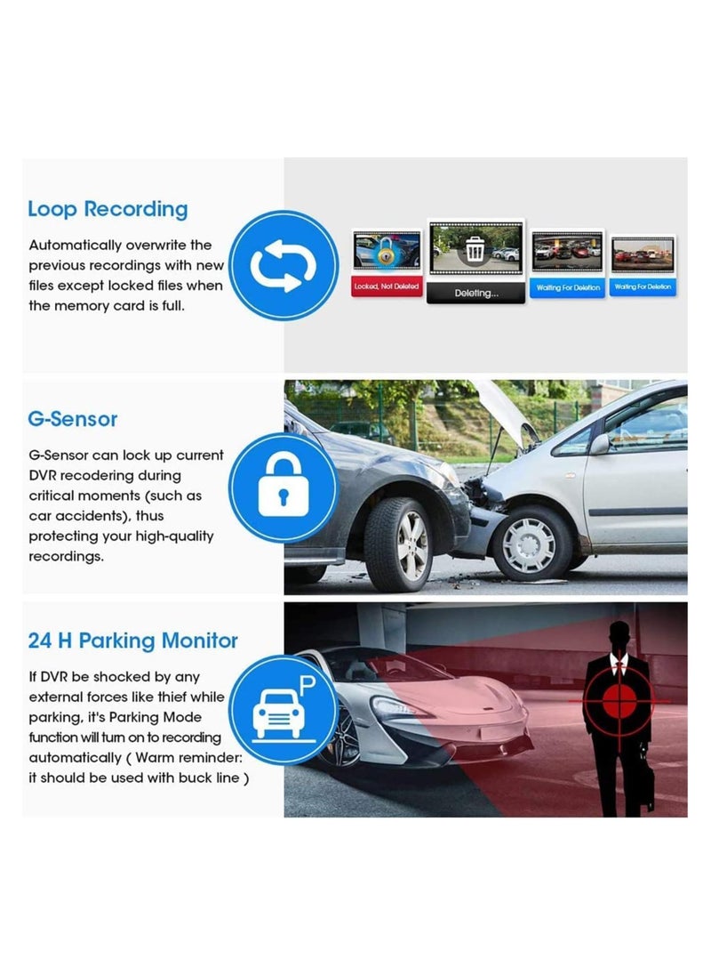 ADAK 4K Rear View Mirror Camera, Full Touch Screen Mirror Dash Cam Front and Rear, 10-Inch 4K with WIFI and GPS (Upgraded Version)