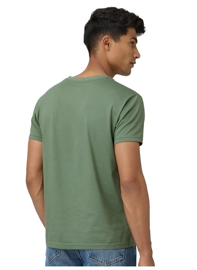 اكس واي اكس اكس تي شيرت رجالي XYXX سادة بقصّة عادية (XY_CR15_Tshirt_1_Sage Green)  - Image 2