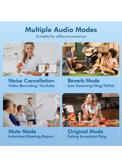 General Professional Wireless Lavalier Microphone with Charging Case, 15 Mini Wireless Noise Cancelling Microphones for Android/iPhone 2, 4 Pickup Modes, Battery Life, Can Be Used for YouTube, Facebook  - Image 3