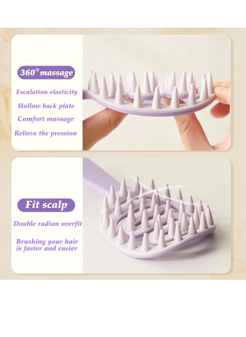 KASTWAVE Hair Scalp Shampoo Brush, Wet & Dry Vented Detangling Hair Brush, Scalp Care Brush, Soft Hair Shampoo Brush for Scalp Exfoliator and Dandruff Removal(Purple)  - Image 3