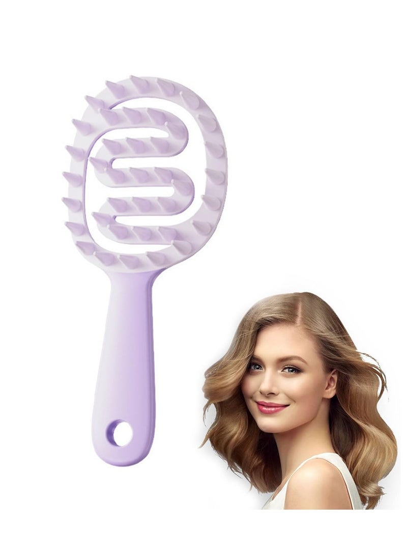 KASTWAVE Hair Scalp Shampoo Brush, Wet & Dry Vented Detangling Hair Brush, Scalp Care Brush, Soft Hair Shampoo Brush for Scalp Exfoliator and Dandruff Removal(Purple)  - Image 1