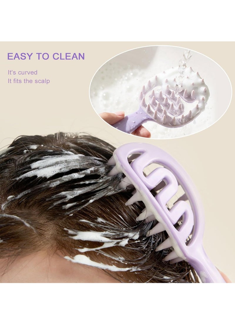KASTWAVE Hair Scalp Shampoo Brush, Wet & Dry Vented Detangling Hair Brush, Scalp Care Brush, Soft Hair Shampoo Brush for Scalp Exfoliator and Dandruff Removal(Purple)  - Image 2