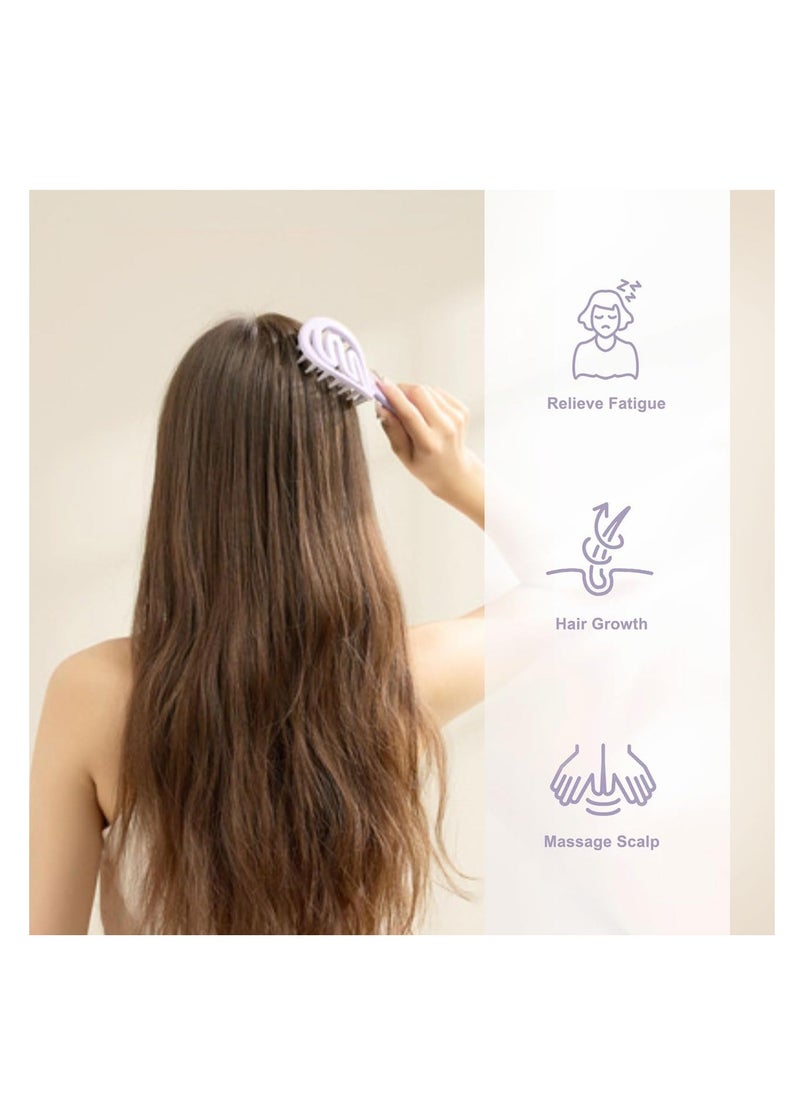 KASTWAVE Hair Scalp Shampoo Brush, Wet & Dry Vented Detangling Hair Brush, Scalp Care Brush, Soft Hair Shampoo Brush for Scalp Exfoliator and Dandruff Removal(Purple)  - Image 5