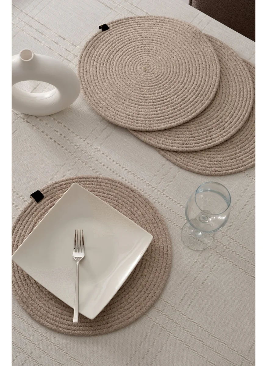 Favora 4-Piece Jute Rope Plate Wicker Placemat - Beige