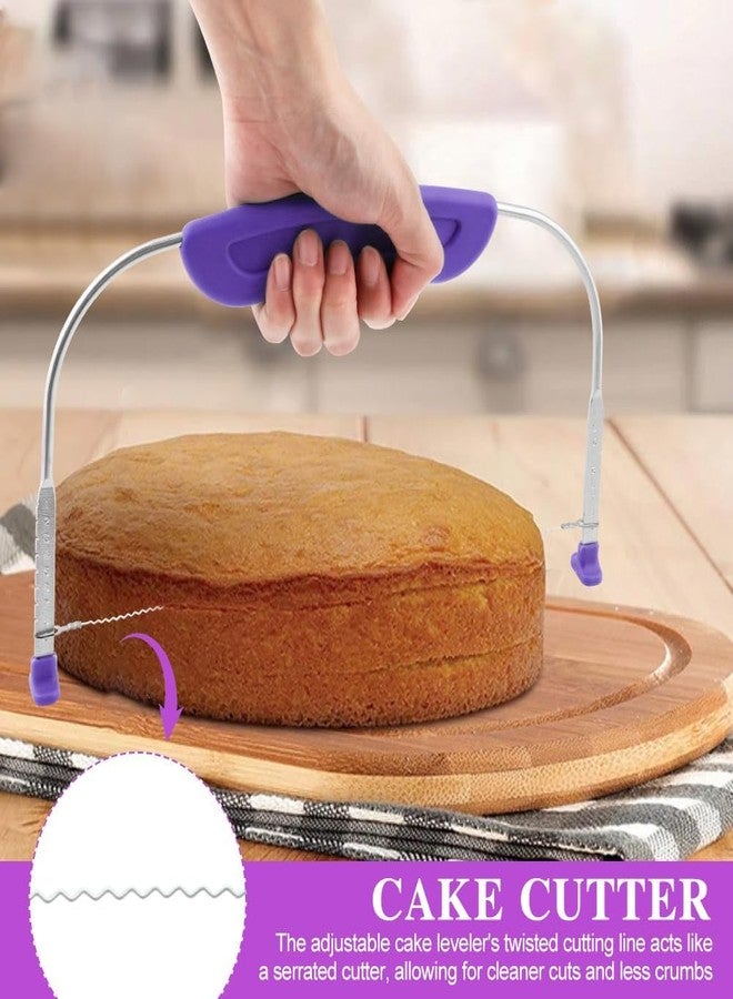 WOW KITCHEN قطاعة كيك قابلة للتعديل من واو كيتشن، مزودة بسلك من الفولاذ المقاوم للصدأ | قطاعة طبقات الكيك للخبز، الكيك الإسفنجي والمعجنات | للاستخدام المنزلي والمهني. قد يختلف اللون حسب التوافر. - Image 4