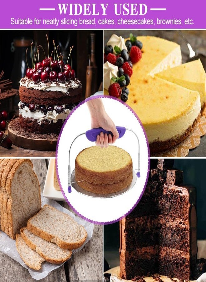 WOW KITCHEN قطاعة كيك قابلة للتعديل من واو كيتشن، مزودة بسلك من الفولاذ المقاوم للصدأ | قطاعة طبقات الكيك للخبز، الكيك الإسفنجي والمعجنات | للاستخدام المنزلي والمهني. قد يختلف اللون حسب التوافر. - Image 2