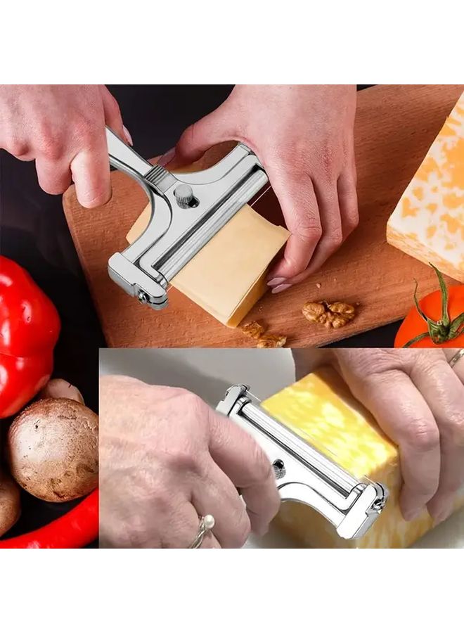 Stainless Steel Cheese Slicer Adjustable Wire Cutter For Soft Semi Hard Cheese Silvery - Image 4