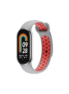 Suitable For Mi Band 8 Double Color Nike Watch Band Mi Band 9 Double Color Nike Universal Watch Band-Color:Gray Red