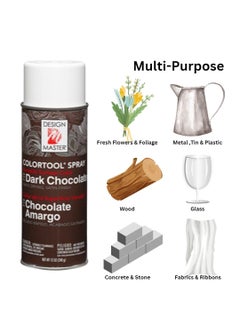 Oasis Design Master Colour Spray Paint Multi-Surface For Wood, Metal, Wall, Glass, Fabric, Flowers - 719 Chocolate Brown - 450gms - 1 No  - Image 3