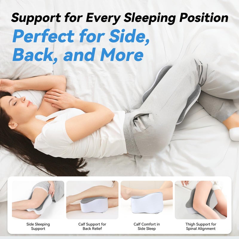 UJPFEO Knee Pillow for Side Sleepers,Leg Pillows for Sciatica,Knees,HIPS,Joints Between Legs,Back Pain Relief When Side Sleeping Spine Alignment Support for Knee Surgery Recovery - Image 5