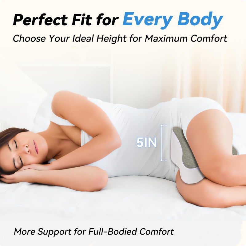 UJPFEO Knee Pillow for Side Sleepers,Leg Pillows for Sciatica,Knees,HIPS,Joints Between Legs,Back Pain Relief When Side Sleeping Spine Alignment Support for Knee Surgery Recovery - Image 4
