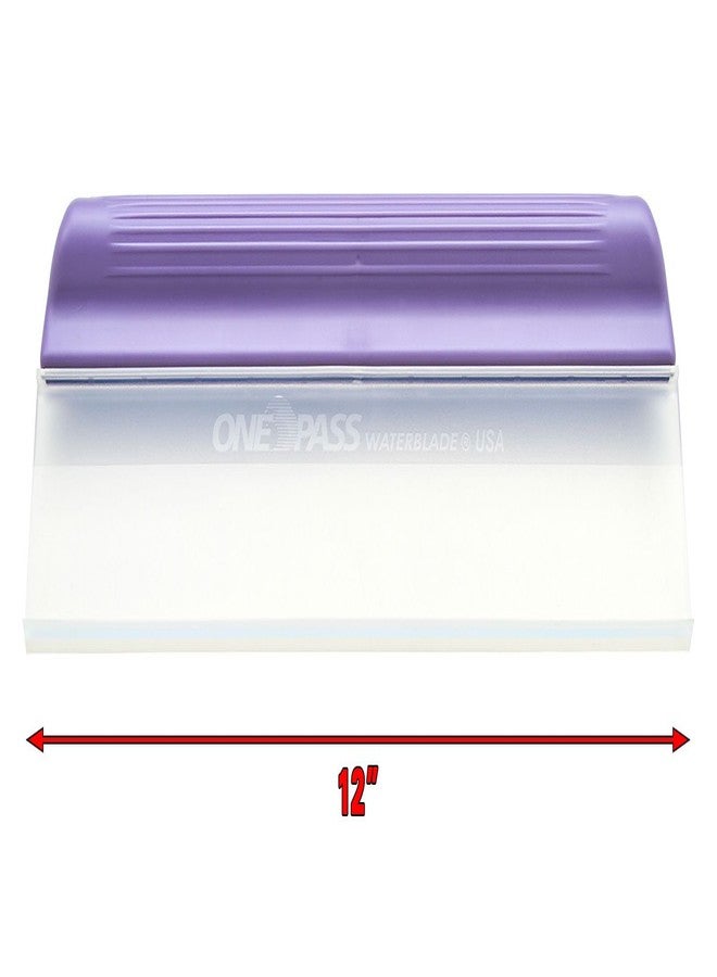 One Pass Classic 12" Waterblade Silicone T-Bar Squeegee Purple (WBL-OP2012CTY) - Image 4