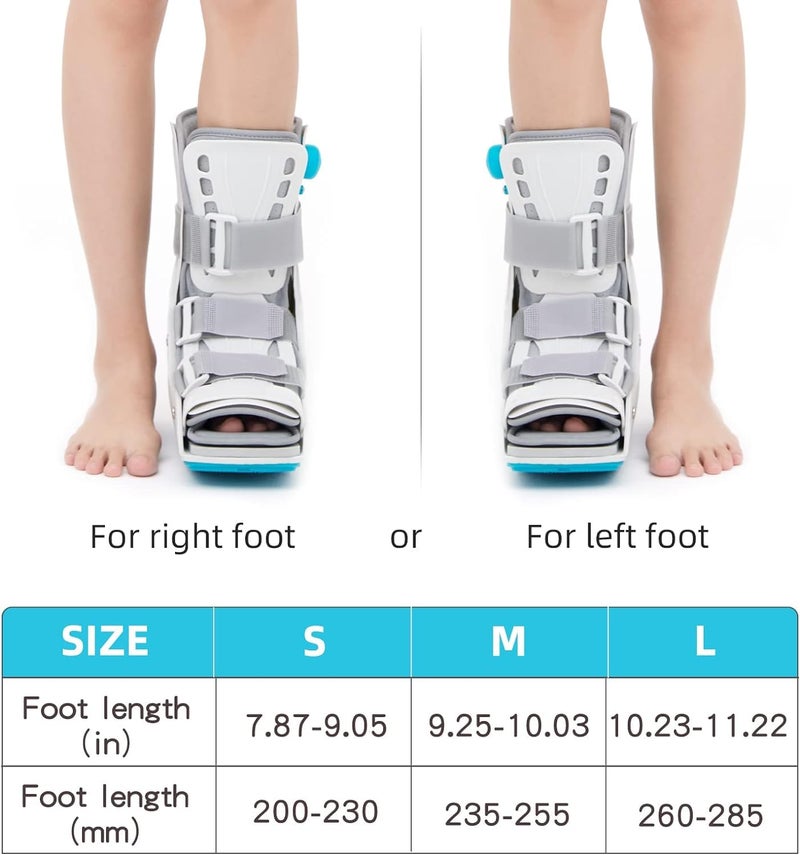 GHORTHOUD Inflatable Walker Fracture Boot Short Walker Brace Medical Air Cam Walking Boot for Sprained Ankle Recovery Stress Fracture Broken Foot Achilles Tendonitis (S) - Image 2