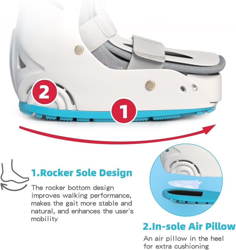 GHORTHOUD Inflatable Walker Fracture Boot Short Walker Brace Medical Air Cam Walking Boot for Sprained Ankle Recovery Stress Fracture Broken Foot Achilles Tendonitis (S) - Image 4