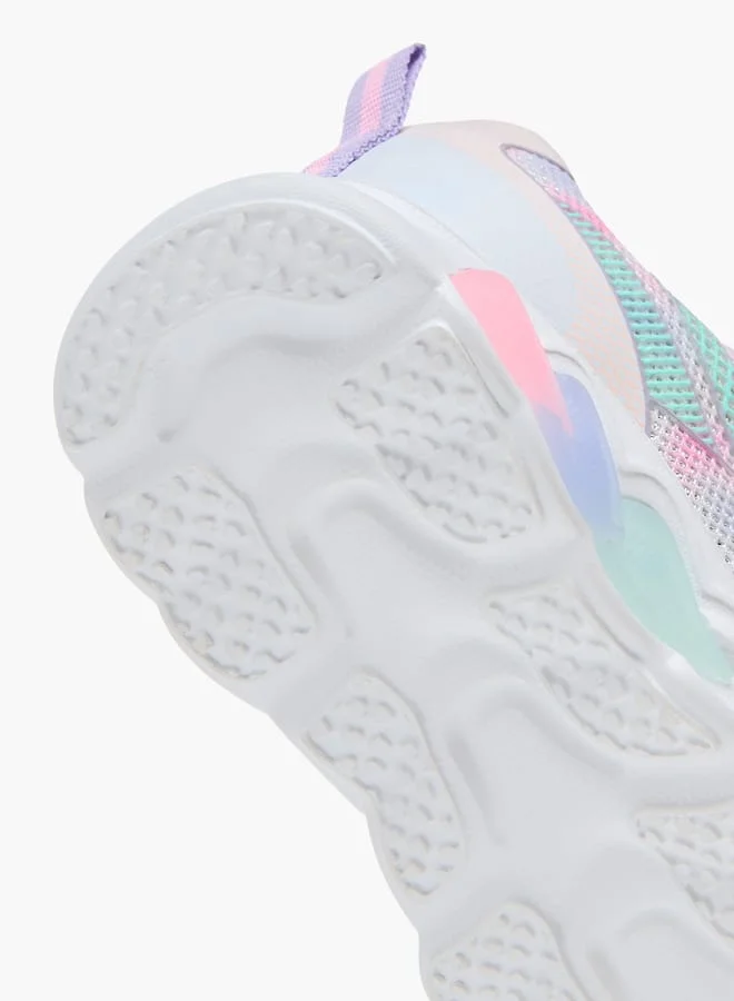 Flora Bella By Shoexpress Girls Ombre Light-Up Sneakers With Hook And Loop Closure