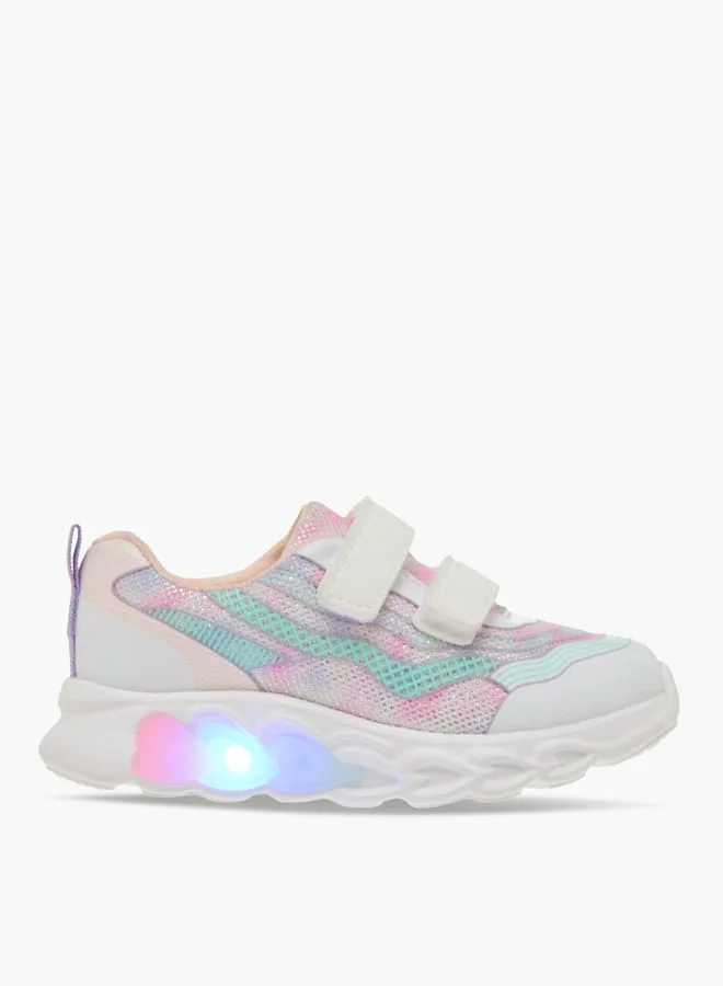 Flora Bella By Shoexpress Girls Ombre Light-Up Sneakers With Hook And Loop Closure