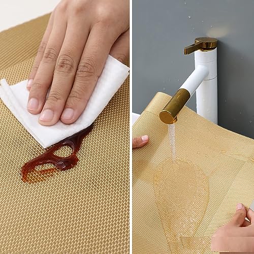 TASKHOUSE Table Runner Dining Waterproof Washable Table Cover for Kitchen, Dining Room, Party & Home Décor - Gold (180X30cm; Pack of 1) - Image 4
