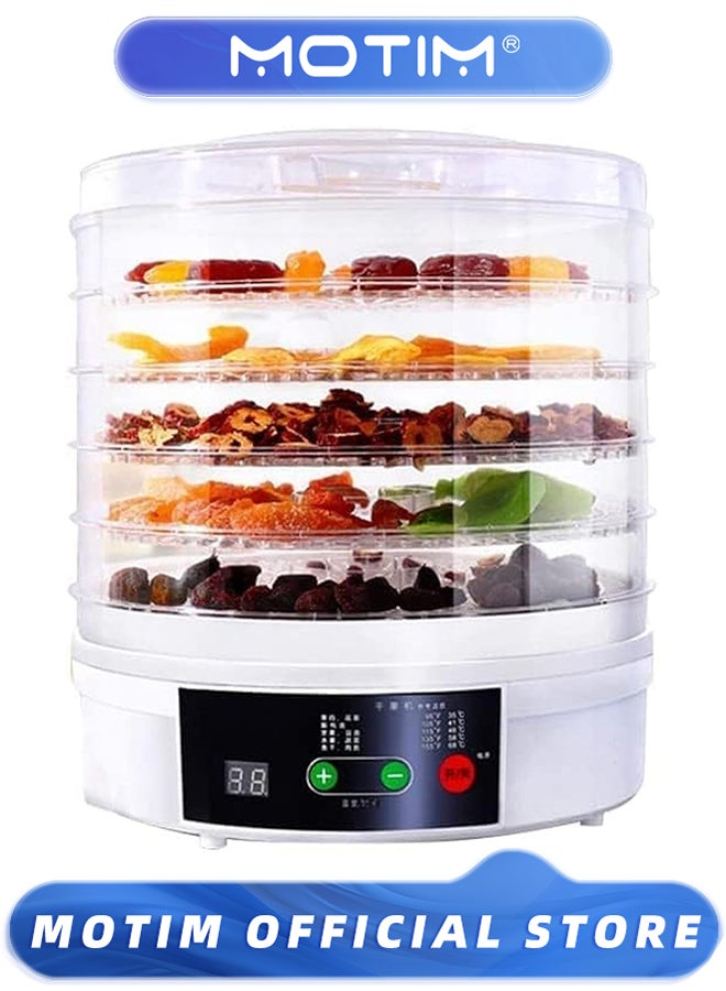 Motim 5 Large Trays Food Dehydrator Machine BPA Free Food Dryer with Adjustable Temperature Electric Food Preserver Machine with Auto Shut Off for Fruits & Veggies & Meats & Dog Treats  - Image 1