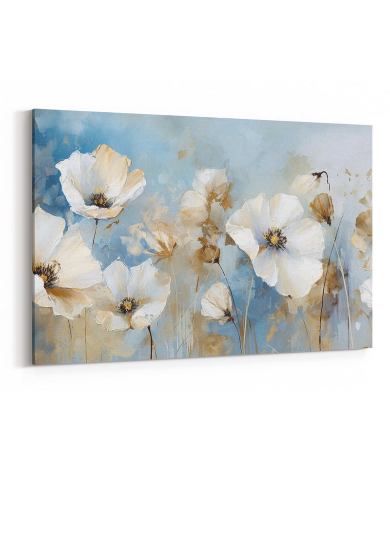 LOWHA Canvas Wall Art Stretched Over Wooden Frame with Flowers Oil Painting - Image 4