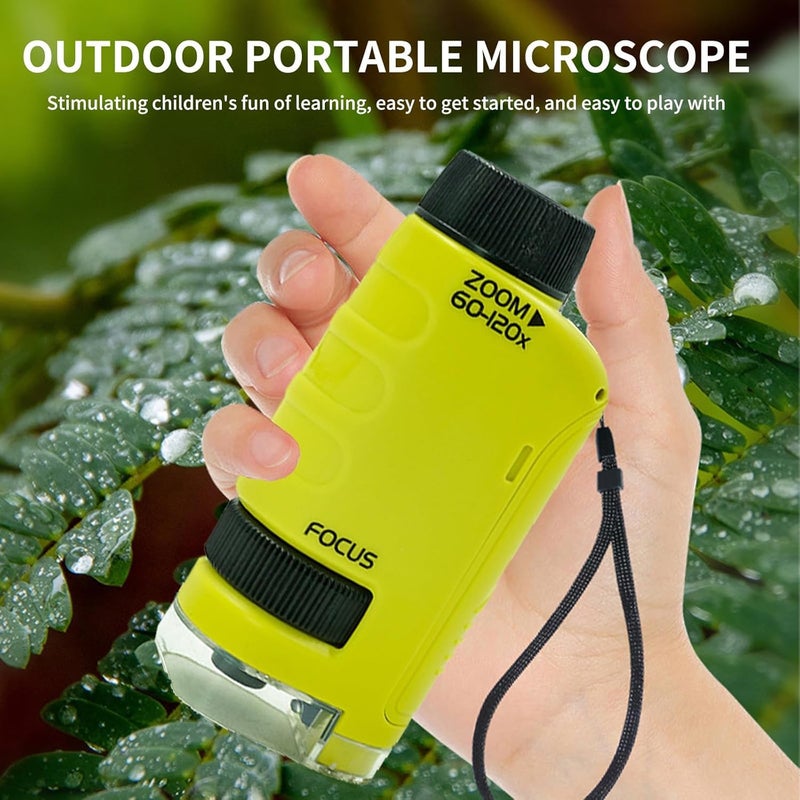 Tobo Kids Science Microscope Toy 60-120x Portable for Kids Boys Girls School Yellow with Specimen|Toys & Hobbies | Educational | Science & Nature | Microscopes & Chemistry (TD-1460IM) - Image 5