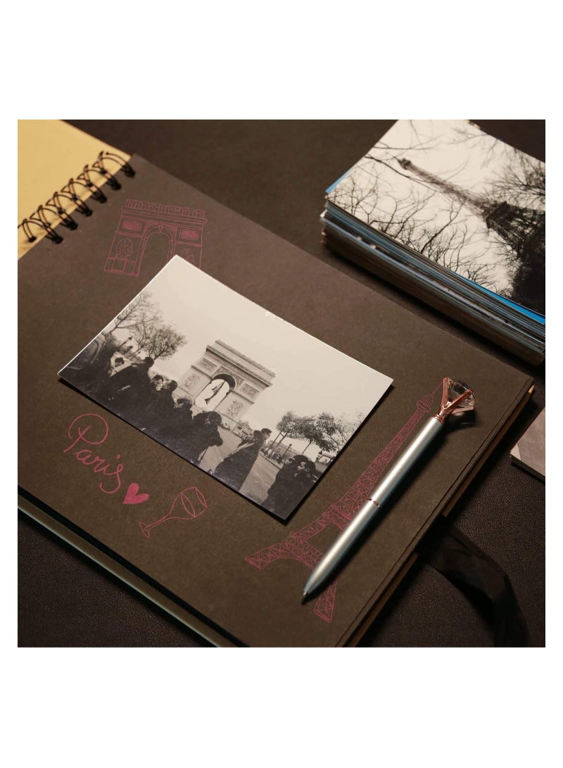 SYOSI Scrapbook Photo Album, Wedding Guest Book Anniversary Memory Scrapbooking, Photo Album with DIY Accessories Kit for Craft Paper Gifts, Black Cover 40 Sheets 11.5 x 8.5 Inch - Image 5