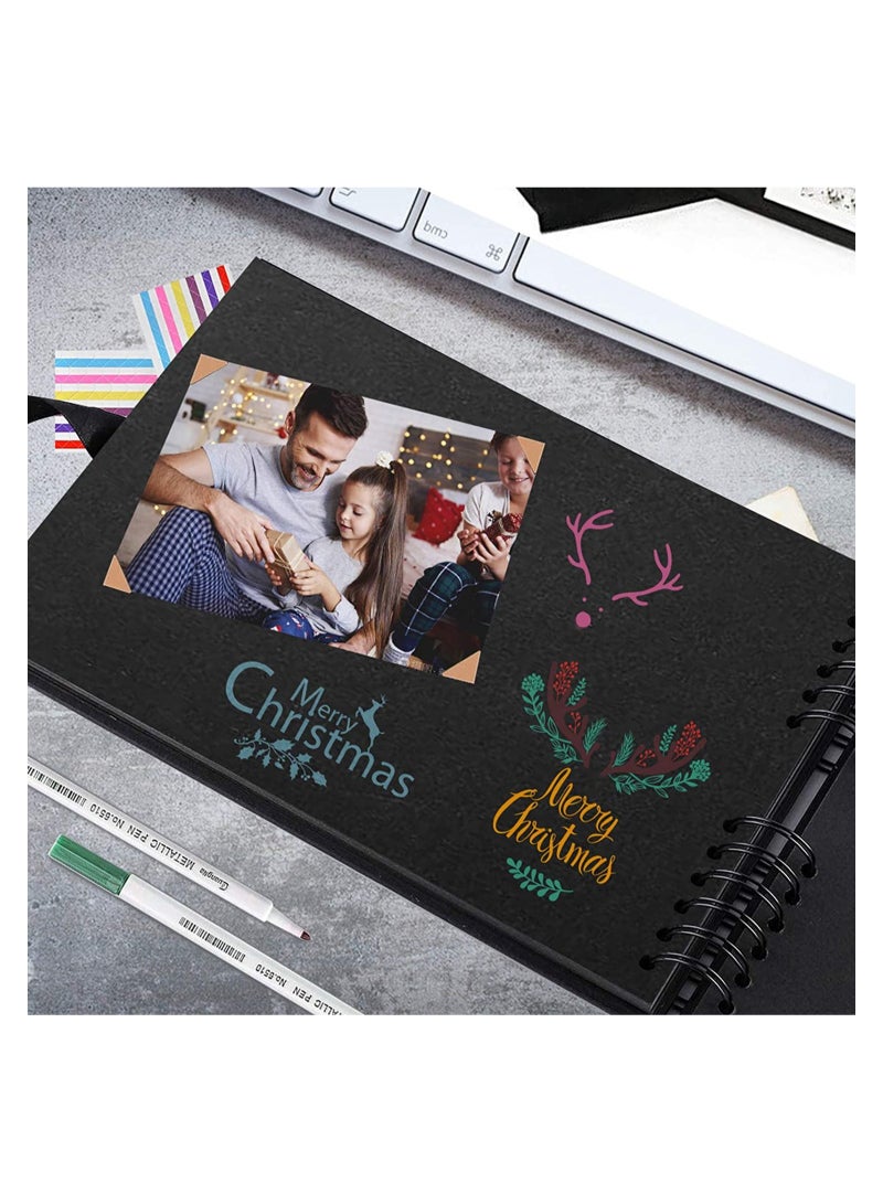 SYOSI Scrapbook Photo Album, Wedding Guest Book Anniversary Memory Scrapbooking, Photo Album with DIY Accessories Kit for Craft Paper Gifts, Black Cover 40 Sheets 11.5 x 8.5 Inch - Image 3