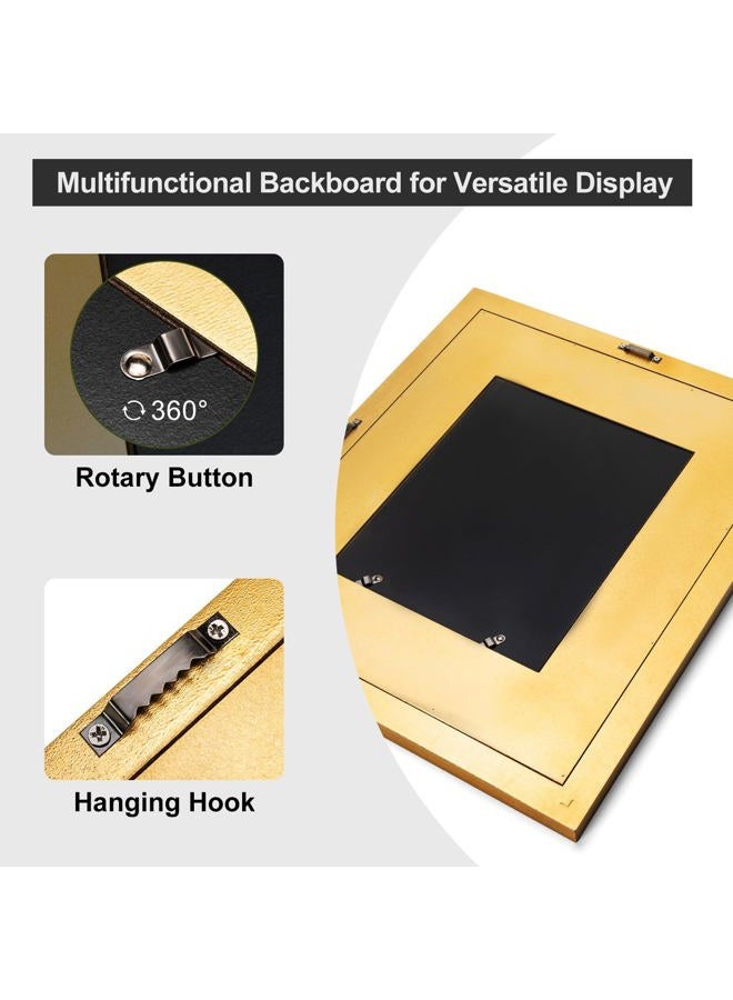 ibalux 8x10 Picture Frame, Made of Solid MDF Wood with Real Glass, Display Photo 8x10 with Linen Mat, Vertical and Horizontal Wall Hanging, Double Bevel Borders, Gold - Image 5