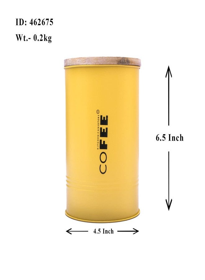 Craftlayout Premium Airtight Jar - TIN Coffee Canister Multipurpose Dry Food Storage & Home Kitchen Organizer, Ideal For Tea, Coffee, Sugar and Spices Durable Dabba With Lids Yellow - 900 Ml - Image 4