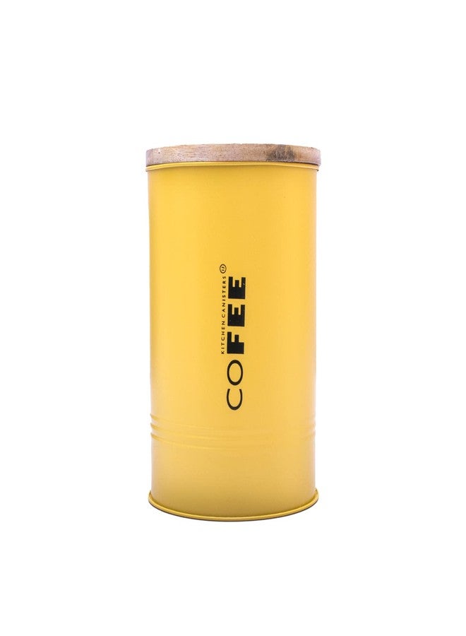 Craftlayout Premium Airtight Jar - TIN Coffee Canister Multipurpose Dry Food Storage & Home Kitchen Organizer, Ideal For Tea, Coffee, Sugar and Spices Durable Dabba With Lids Yellow - 900 Ml - Image 3