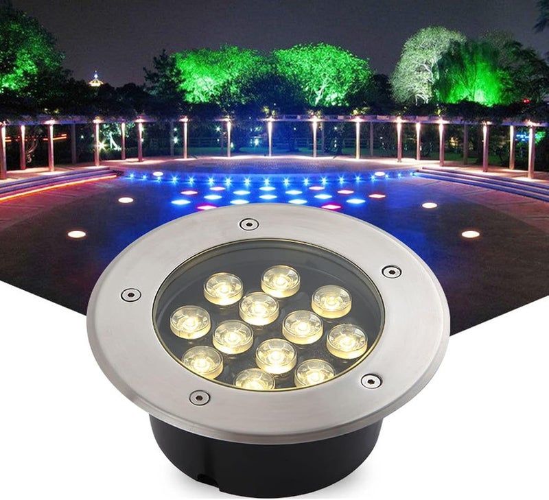 ضوء LED غائر تحت الأرض، جهد منخفض DC24V، ستانلس ستيل، مقاوم للماء بمعيار IP68، إضاءة خارجية للمناظر الطبيعية للبرك وأحواض الأسماك والساحات - Image 1
