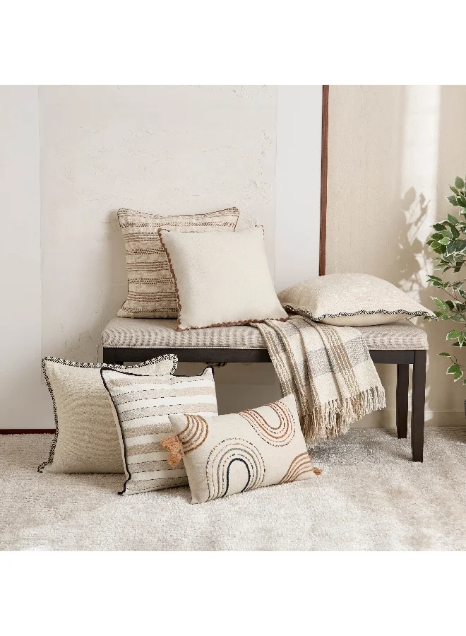 Home Box Arterra Border Embroidered Filled Cushion - 50x50 cm