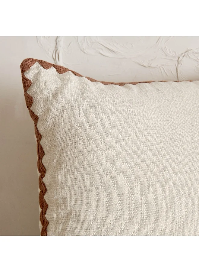 Home Box Arterra Border Embroidered Filled Cushion - 50x50 cm