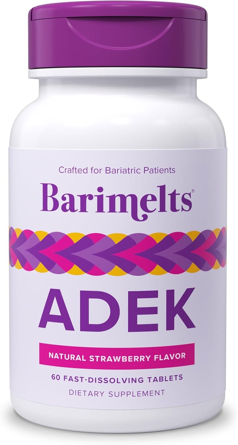 Barimelts ADEK  60 FastDissolving Tablets 2Month Supply  SugarFree Bariatric Vitamins for Women Including Vitamin A Vitamin D Vitamin E  Vitamin K Natural Strawberry Flavor - Image 1