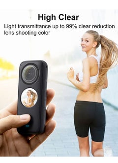 Y&D Protective Mirror for Insta360 ONE X2, 2 Piece Adhesive Lens Protector Sports Camera Mold Accessories Panorama Waterproof UV  - Image 5