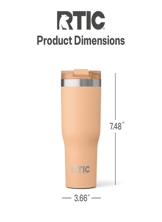 RTIC 20oz Essential Tumbler with Lid, Ceramic Lined, Insulated, Stainless Steel, Metal, Double Wall Vacuum-Insulation, Travel Cup for Iced Coffee, Tea, Hot and Cold Drink, Peach Tea - Image 5
