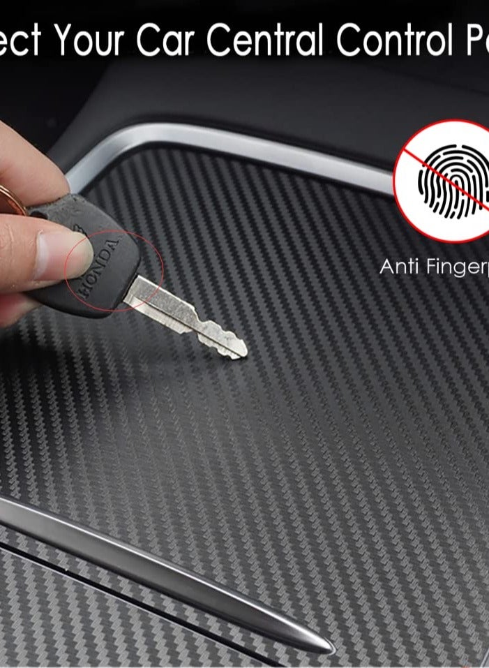 Matte Black Center Console Wrap Kit for Tesla Model 3 / Model Y 2021 - Interior Trim Cover in Matte Carbon Fiber Finish - Essential Accessory for Tesla 2021 Models - Image 3
