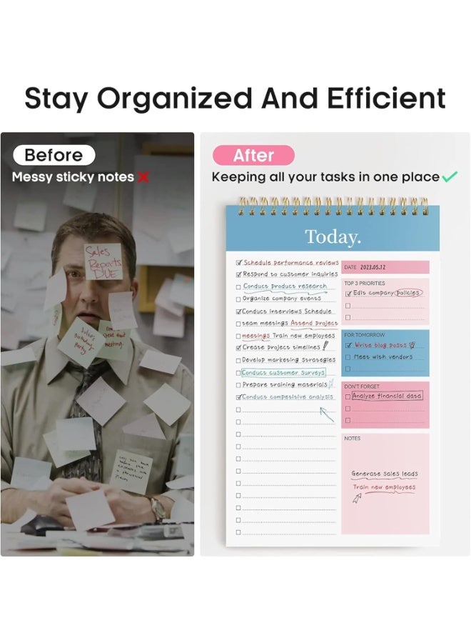 مفكرة قائمة المهام، 52 ورقة مفكرة قائمة مهام للعمل، مفكرة قائمة مهام للعمل، مخطط يومي حلزوني حلزوني غير مؤرخ مثالي لتعزيز الإنتاجية وتحقيق الأهداف - Image 4