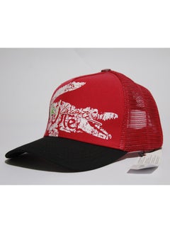 LACOSTE Lacoste Cap with Crocodile Logo Graphic - Red & Black  - Image 1