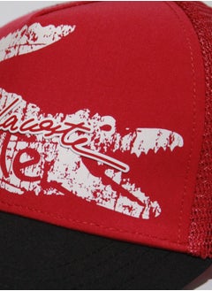 LACOSTE Lacoste Cap with Crocodile Logo Graphic - Red & Black  - Image 3