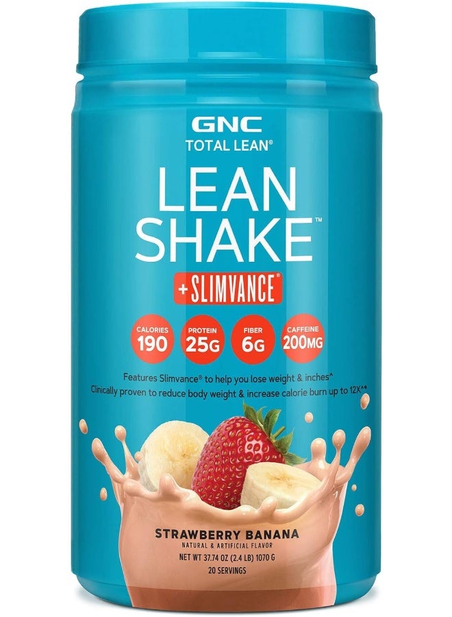 GNC Total Lean Lean Shake + Slimvance - Strawberry Banana, 20 Servings, Weight Loss Protein Powder with 200mg of Caffeine - Image 1