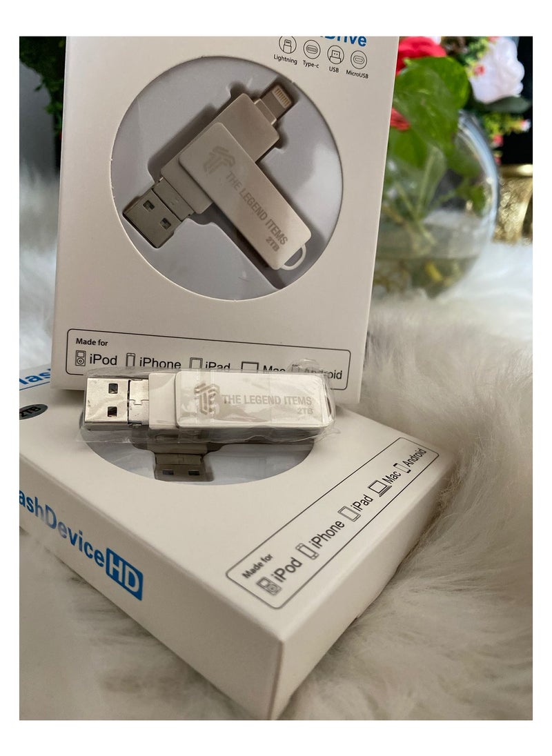 Generic 2TB USB Metal Flash Drive 3.0 for Iphone and Mac with Keyhole 3 in 1 Flash Drive OTG Type A USB + Lightning + Micro USB for Android, Ios Devices, PC's, Computers, Cars, Laptops  - Image 3