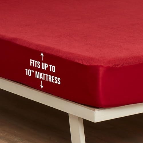Wakefit 100% Waterproof Premium Cotton Mattress Protector | Breathable and Hypoallergenic Ultra Soft Fitted Bed Protector 72"x60" - Queen, Maroon - Image 3