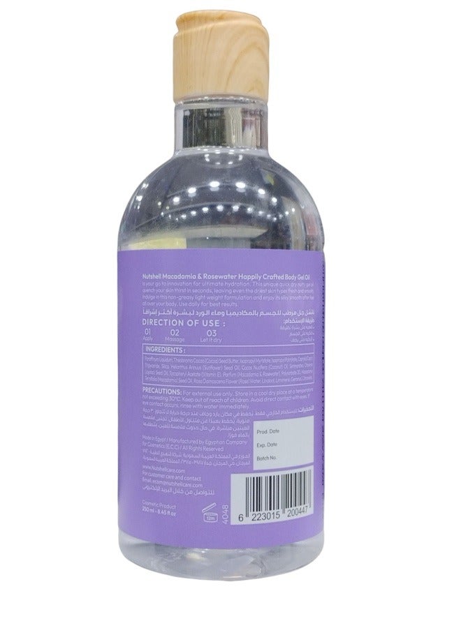 NUT SHELL body gel oil macadamia & rose water 250ml - Image 2