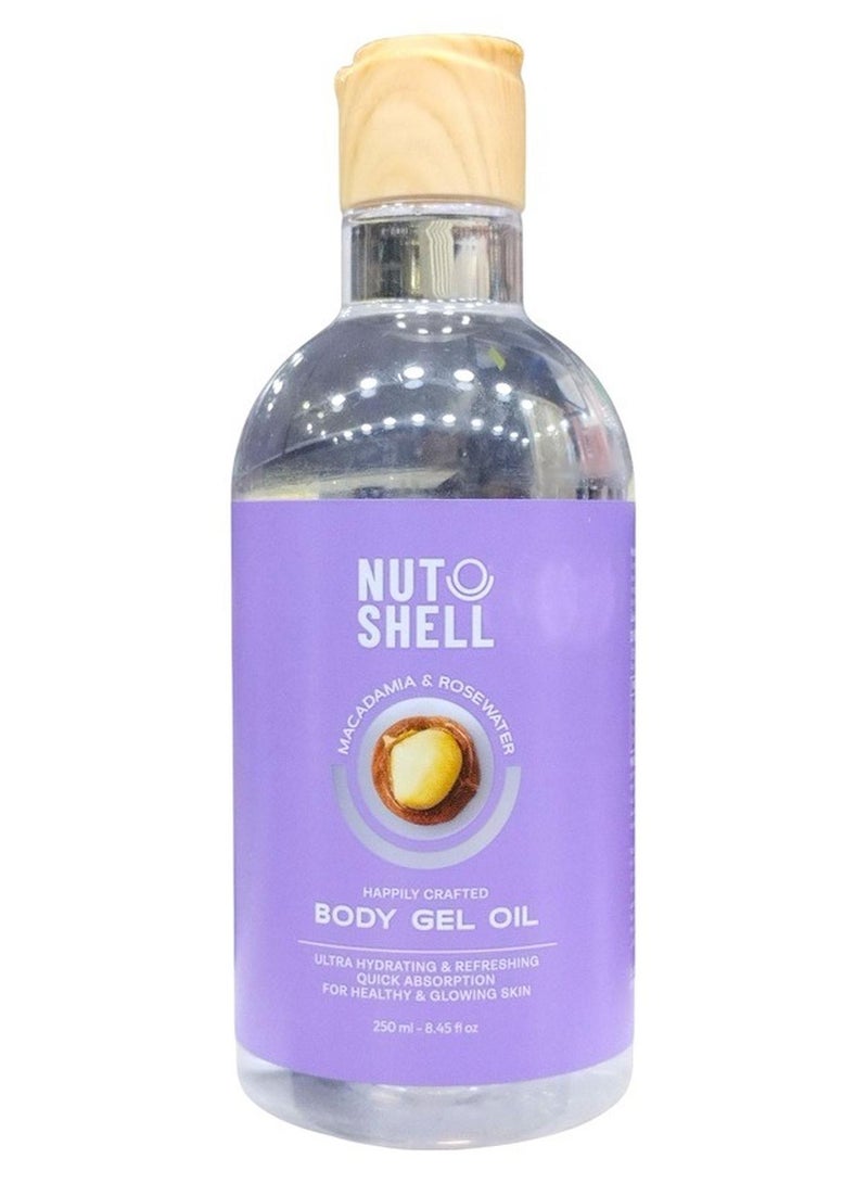 NUT SHELL body gel oil macadamia & rose water 250ml - Image 1