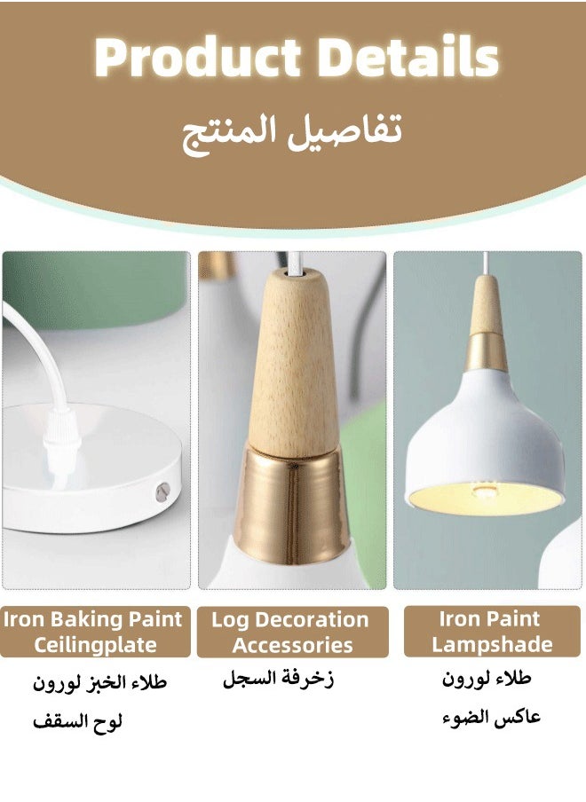 Optico Pendant Ceiling Lights, 3Pcs Chandelier Decor Lamps Hanging Ceiling Lights with 3-Color Lights Indoor Lighting Hanging Lamps with Adjustable Cord for Living Room Bedroom Kitchen Restaurant Hallway  - Image 4