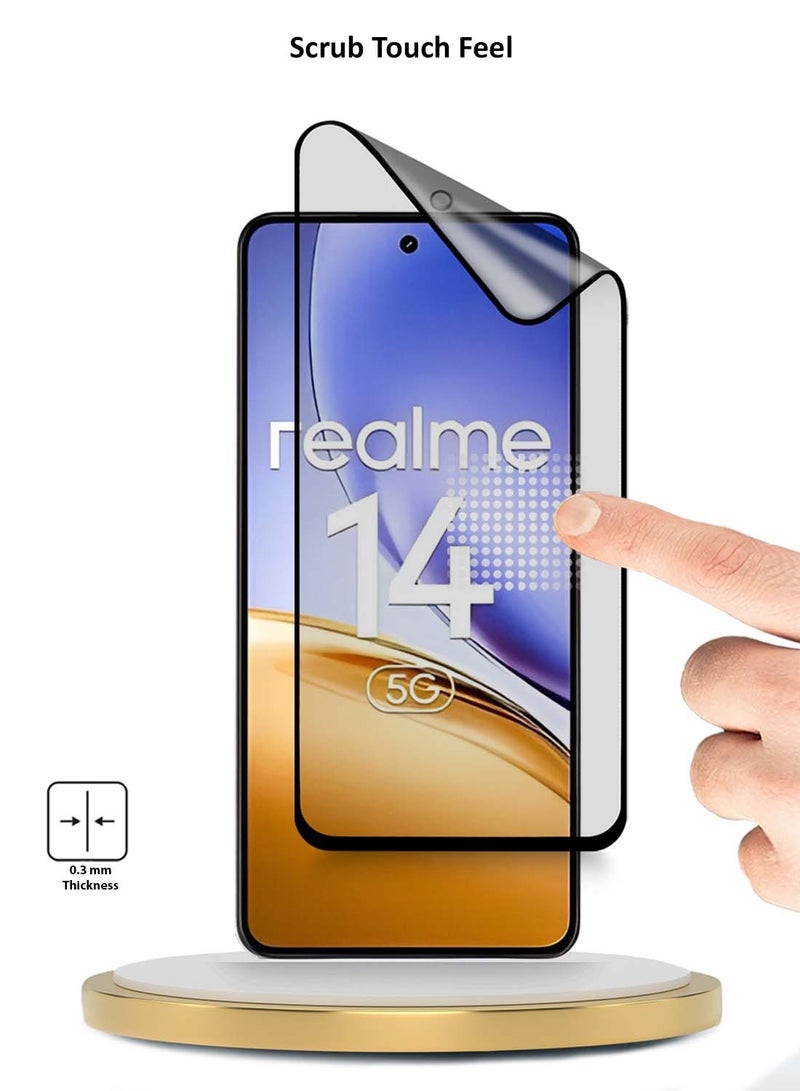 Wtech Realme 14 5G 2025 Premium Nano Ceramic Full Glue Full Cover Matte Flexible Screen Protector (MSCNMN) - Clear/Black - Image 3
