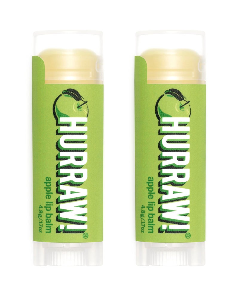 Hurraw Apple Lip Balm 2 Pack Organic Certified Vegan Cruelty and Gluten Free NonGMO 100 Natural Ingredients Bee Shea Soy and Palm Free Made in USA