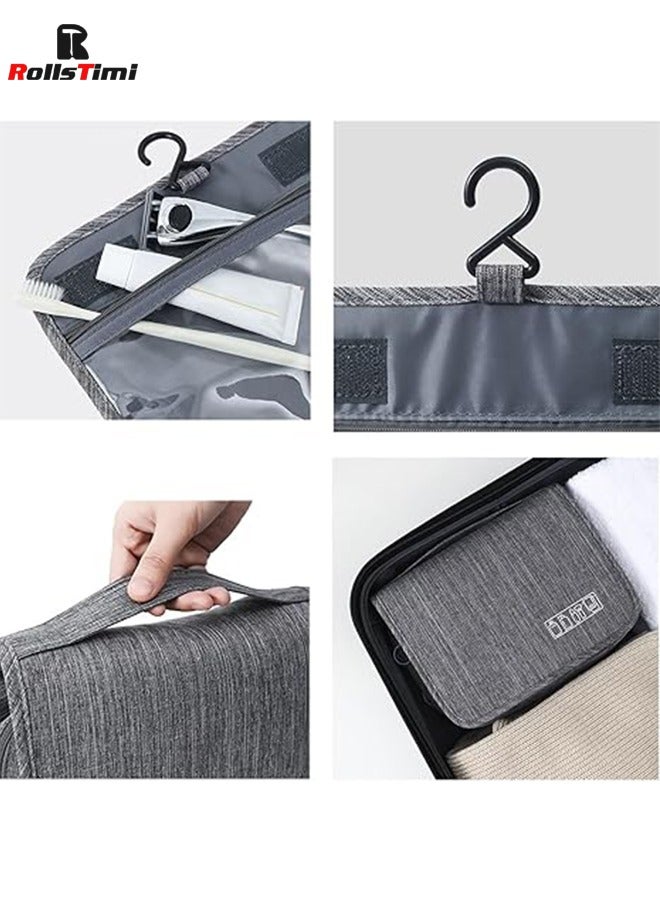 رولستيمي سعة كبيرة حقيبة أدوات الزينة حقيبة السفر مع شنقا هوك للرجال والنساء للماء السفر حقيبة مستحضرات التجميل الحمام حقيبة التخزين - Image 4