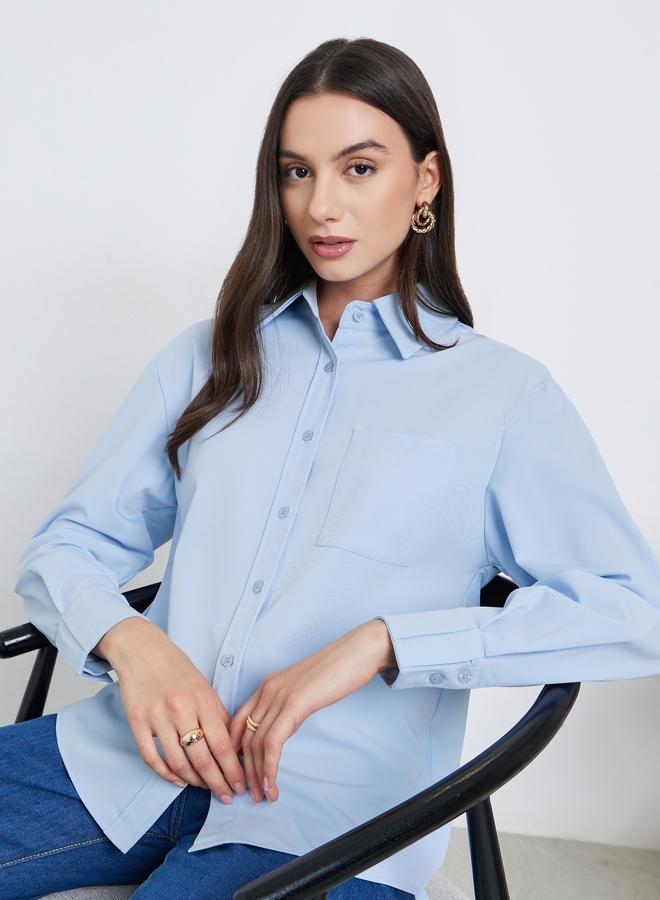 ستايلي بلوزة بأكمام طويلة مع أزرار غلق - Image 1